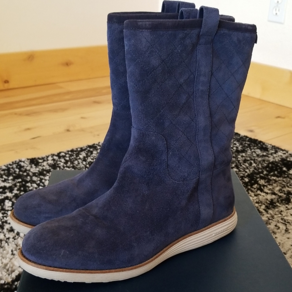 Cole Haan Blue Suede Roper Grand Boot